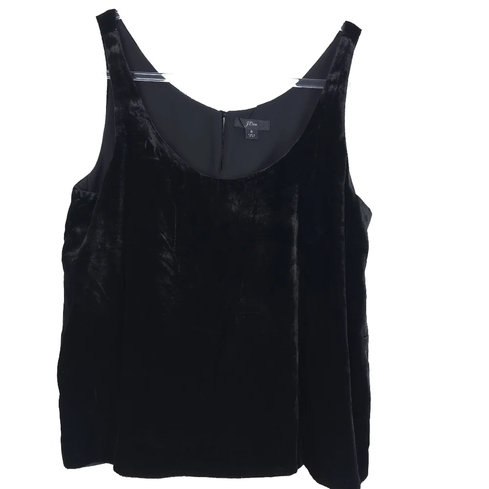 J. Crew Velvet Black Sleeveless Tank Size 8